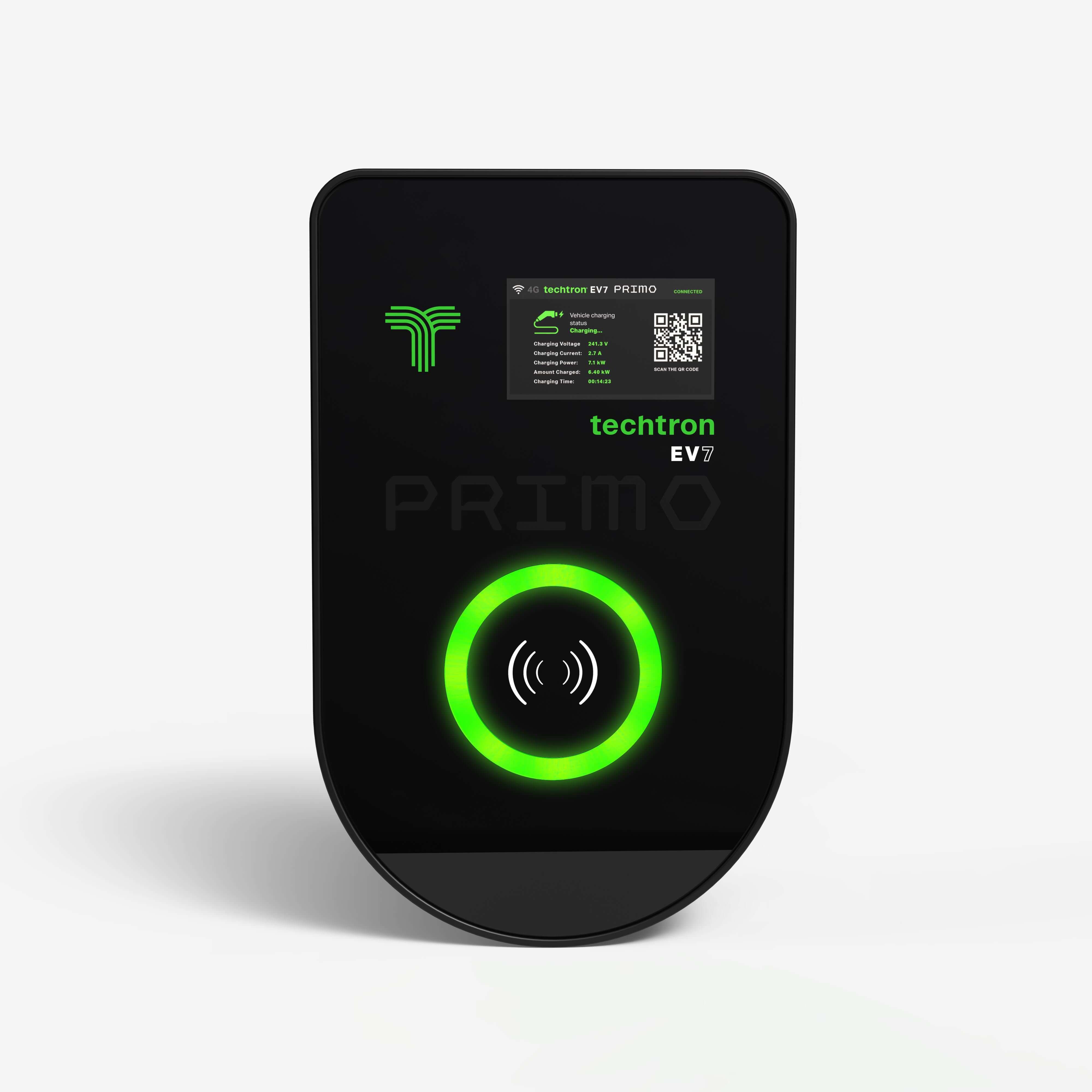 techtron EV7 PRIMO - Voice Controlled + Touchscreen ev-Charger (7.4 kW, Level 2) - Type 2 techtron