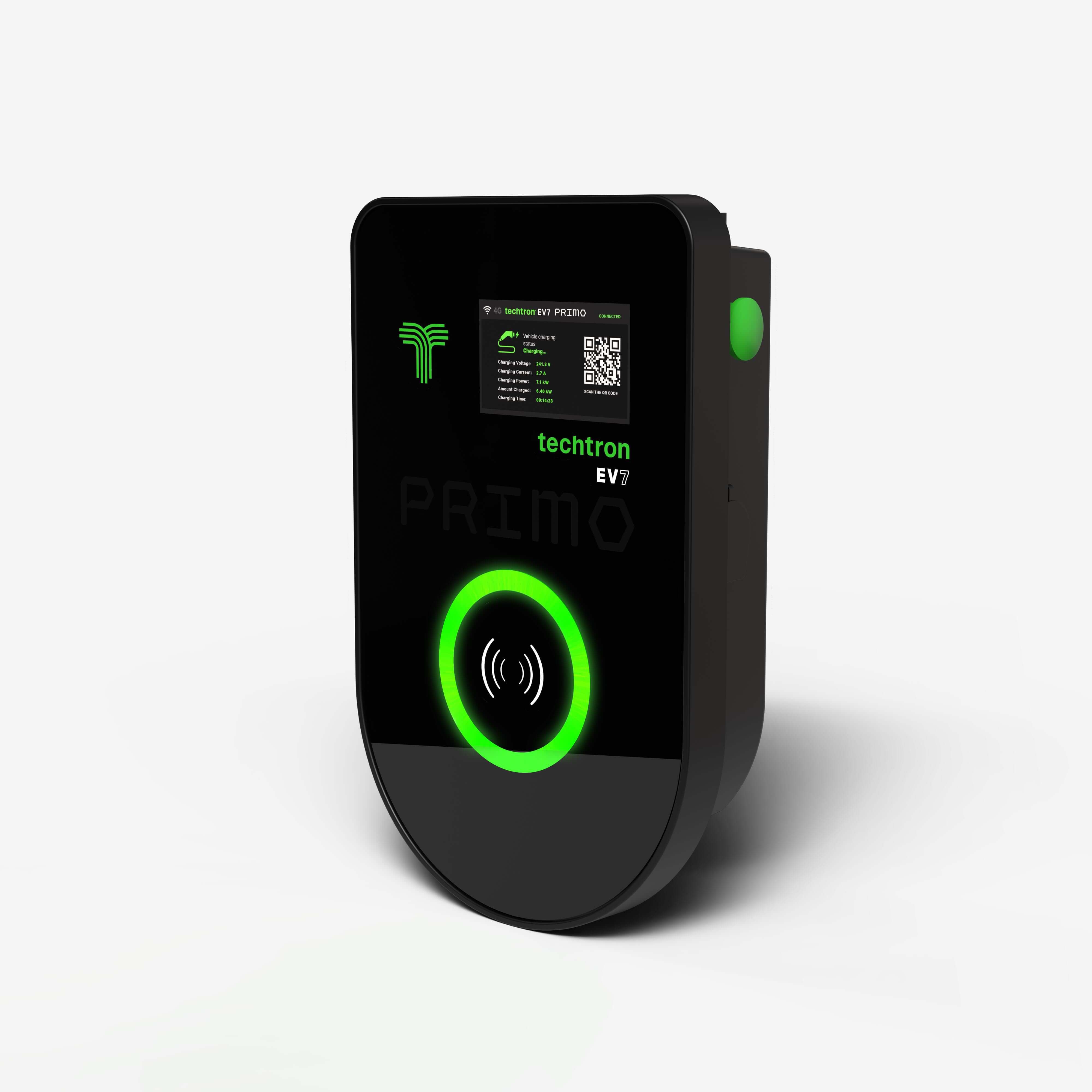 techtron EV7 PRIMO - Voice Controlled + Touchscreen ev-Charger (7.4 kW, Level 2) - Type 2 techtron